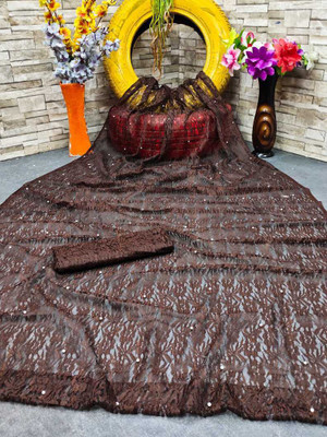 DHARMEE Net/Lace Self Design Blouse Material