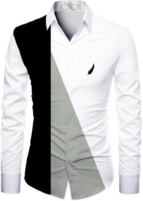 online cloth khazana Polycotton Colorblock Shirt Fabric