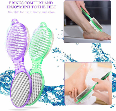 myxes 4In1 Foot File With Pedicure And Manicure Brush Multi Use Pedicure Tool M129(Multicolor)