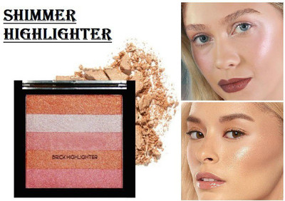 KAIASHA Blusher highlighter combo palette| face highlighting shimmer brick(multi)