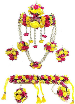 Paladiya Krafts Fabric Multicolor Jewellery Set(Pack of 4)