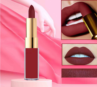GFSU 2 IN 1 LIPSTICK LONG LASTING & WATERPROOF MATTE LIQUID + LIPSTICK(ROSEWOOD BROWN, 10 g)