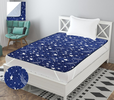 Comfort Ideas Elastic Strap Single Size Mattress Cover(Blue)