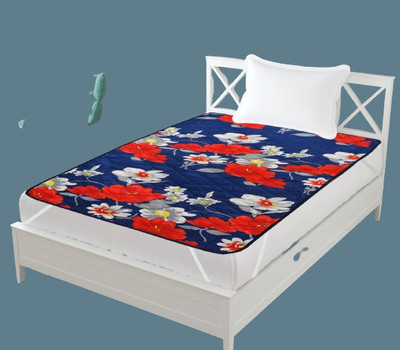 Comfort Ideas Elastic Strap Single Size Mattress Cover(Blue)