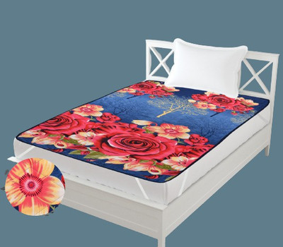 Comfort Ideas Elastic Strap Single Size Mattress Cover(Blue)