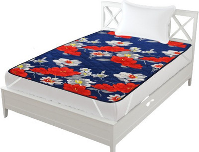 LERV'S Collection Elastic Strap Single Size Mattress Cover(Blue)