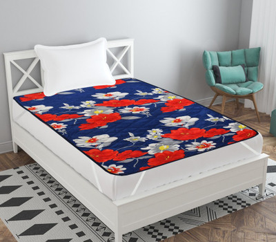 Comfort Ideas Elastic Strap Single Size Mattress Cover(Blue)