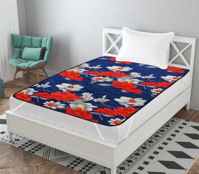 LERV'S Collection Elastic Strap Single Size Mattress Cover(Blue)