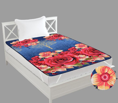 Comfort Ideas Elastic Strap Single Size Mattress Cover(Blue)