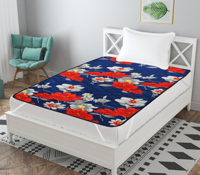Comfort Ideas Elastic Strap Single Size Mattress Cover(Blue)