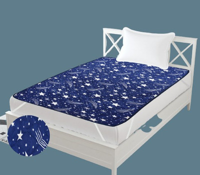 Comfort Ideas Elastic Strap Single Size Mattress Cover(Blue)