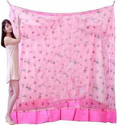 buyagain Cotton Adults Washable 4x6.5 FT Pink Printed Mosquito NET for Single Bed Polycotton Quality Material - Mosquito Net Machardani Queen Size Bed Mosquito Net(PINK PRINTED, Bed Box) buyagain Cotton Adults Washable 4x6.5 FT Pink Printed Mosquito NET for Single Bed Polycotton Quality Material - Mosquito Net Machardani Queen Size Bed Mosquito Net(PINK PRINTED, Bed Box)