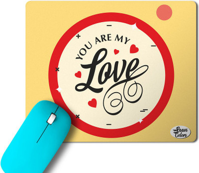 Raavi colors love Printed Non-Slip Rubber Base Rectangle Non Slip Base Mousepad(Yellow)