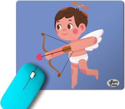 Raavi colors Love Angel valentine day Non-Slip Rubber Base Rectangle Non Slip Base Mousepad(Blue)