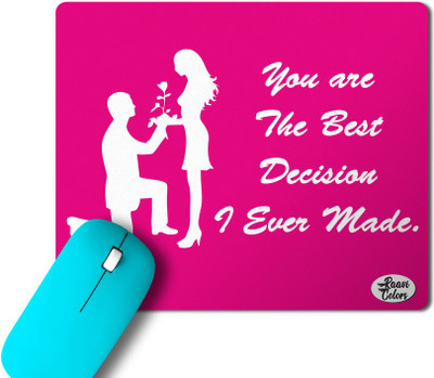 Raavi colors best decision printed Non-Slip Rubber Base Rectangle Non Slip Base Mousepad(Pink)