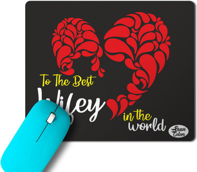 Raavi colors Best Wifey Printed Non-Slip Rubber Base Rectangle Non Slip Base Mousepad(Black)