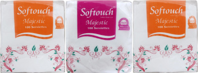 Softouch Majestic White Paper Napkins(300 Sheets) deal from flipkart