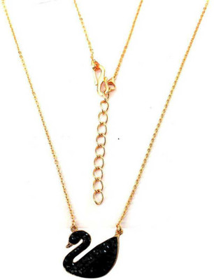 Grazy Beautiful Black Duck Shape Daily wear Necklace Rose Gold Chain for Women & Girls Stainless Steel Chain