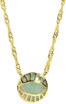 Gempro Valentine Egyptian Evil Eye Aventurine Gold-plated Brass Pendant