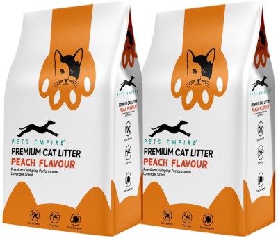 Pets Empire Peach Flavour Cat Litter, Mineral Bentonite-5kg ( Pack of 2 ) Pet Litter Tray Refill