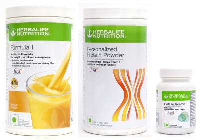 Herbalife Nutrition Formula 1 Shake Mix Mango Flavor+Protein Powder+ Dino Shake Strawberry Plant-Based Protein(950 g, Mango)