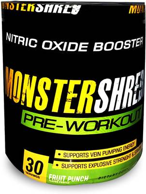 MUSCLE SIZE MONSTER SHRED PRE-WORKOUT (160g) FRUIT PUNCH Energy Bars