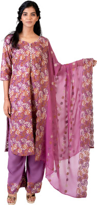 Ilakshi Floral Print Kurta, Palazzo & Dupatta Set