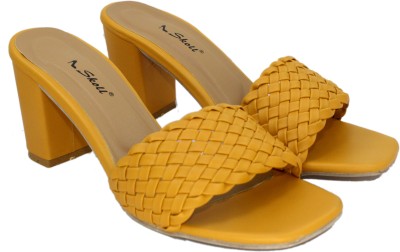 SKOLL Women Heels(Yellow , 7)