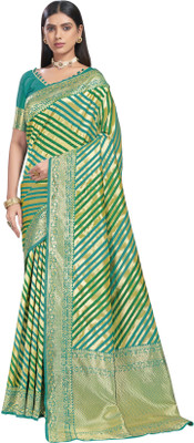 sareela Woven Leheria Silk Blend Saree(Green)