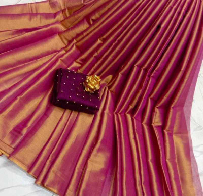 Loveitta Solid/Plain Ilkal Tissue Saree(Purple)