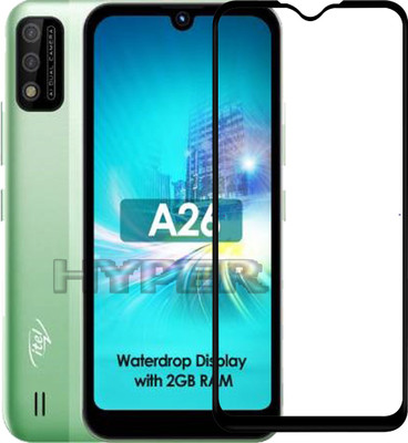 Hyper Edge To Edge Tempered Glass for Itel A26(Pack of 1)