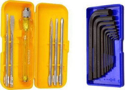 JMD Tools Screwdriver yellow- 5 Piece Kit with 9 Allen key set Combination Screwdriver Set(Pack of 1)