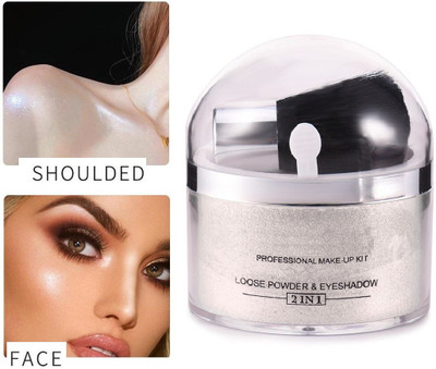 THTC Shimmer Highlighter 3D Wave Pigment Powder Silver Professional Look Highlighter(SILVER)