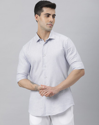 RARE RABBIT Men Printed Casual Blue Shirt