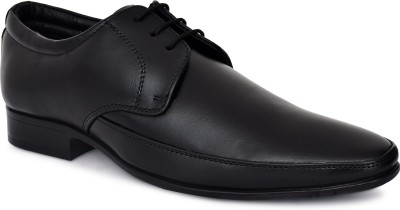 MAEVE & SHELBY Mens Geniune Leather Formal Mocassin Shoes Lace Up For Men(Black , 7)