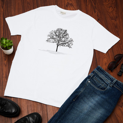 Smartees Printed Men Round Neck White T-Shirt