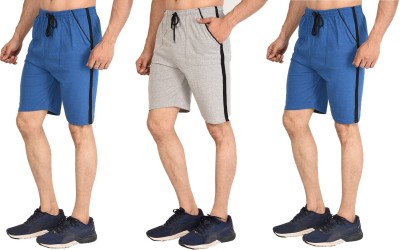 Dia A Dia Solid Men Grey, Blue, Blue Gym Shorts