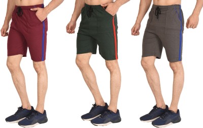 Dia A Dia Solid Men Red, Brown, Green Casual Shorts