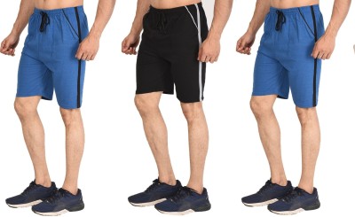 Dia A Dia Solid Men Black, Blue, Blue Basic Shorts