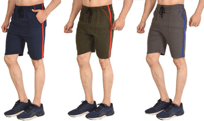 Dia A Dia Solid Men Blue, Brown, Green Basic Shorts