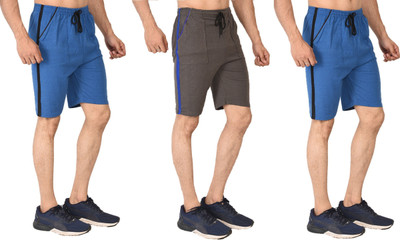 Dia A Dia Solid Men Blue, Grey Basic Shorts