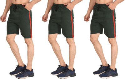 Dia A Dia Solid Men Green Basic Shorts