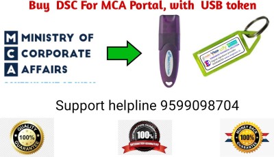 safescrypt DSC for MCA portal Class 3 signing 2 year Validity Digital Signature with Token Smart Key(Pack of 1)