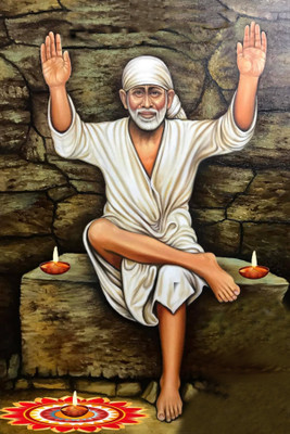 BRITISH TERMINAL 50.8 cm Sai Baba Waterproof Vinyl Sticker Poster Self Adhesive Sticker(Pack of 1)