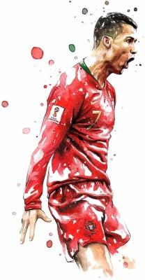 StickerYard 63 cm Ronaldo Self Adhesive Sticker(Pack of 1)