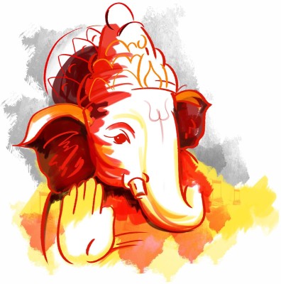 StickerYard 55 cm Lord Ganesha Art Self Adhesive Sticker(Pack of 1)