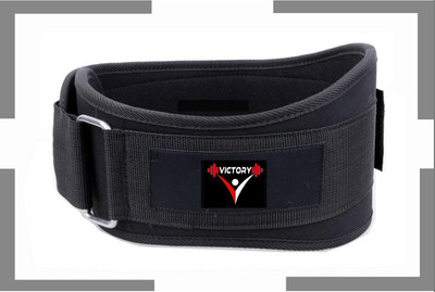 VICTORY 4’’ Inch Wide Weight lifting Gym Belt Back Support For Men and Women Weight Lifting Belt(Black)