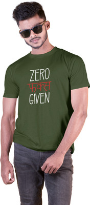 VoiletR Typography Men Round Neck White T-Shirt