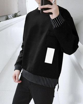 FastColors Solid Men Round Neck Black T-Shirt