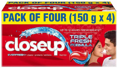 Closeup TRIPLE FRESH FORMULA 600G Toothpaste(600, Pack of 4)